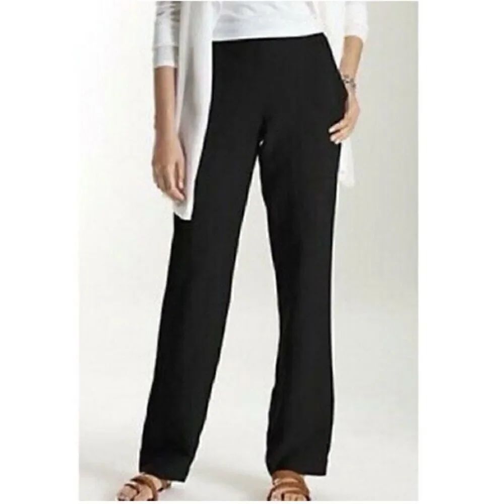 J.Jill Black Linen Blend Stretch Pants | SZ 8